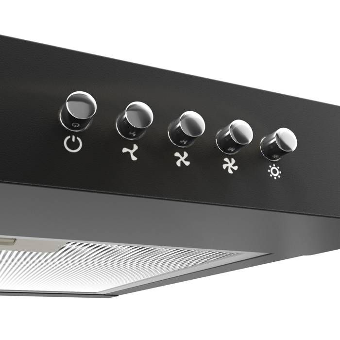 CIARRA Hotte Casquette 60cm 220m³/h Classe A+ 3 vitesses Evacuation&Recyclage Hotte de Cuisine Encastrable Visière Noir – Image 5