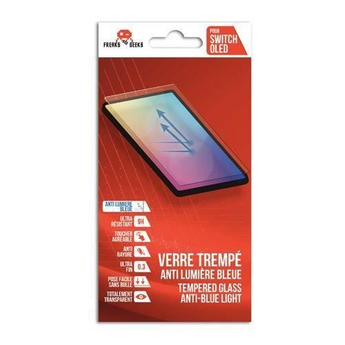 Freaks And Geeks Protection décran en verre trempé anti-reflet lumière bleue pour Nintendo Switch OLED Transparent