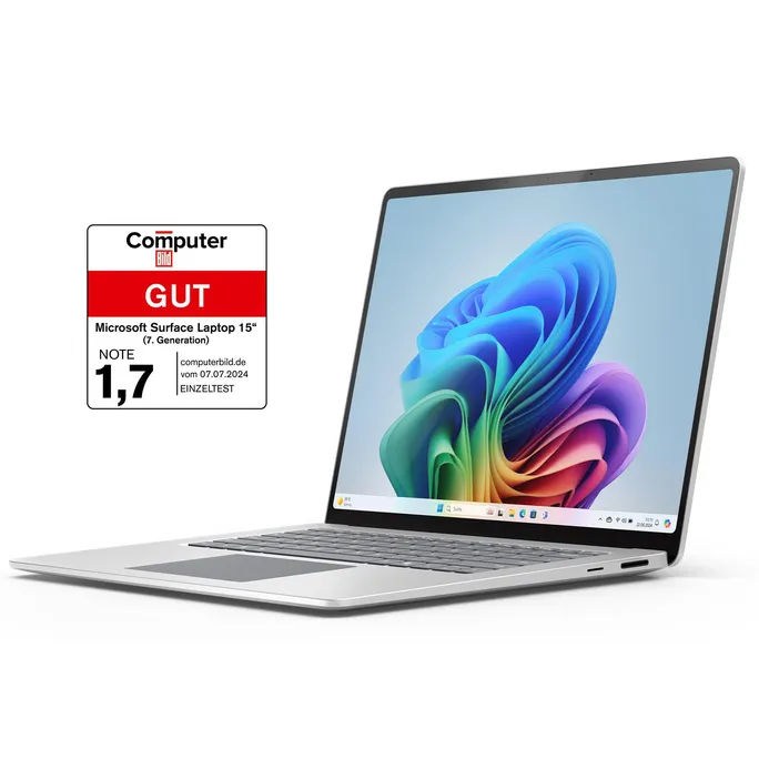 Surface Laptop (7.Edition) Copilot+PC 15" QHD Touch Platin Snapdragon® X Elite 16GB/256GB SSD Win11 ZHG-00005
