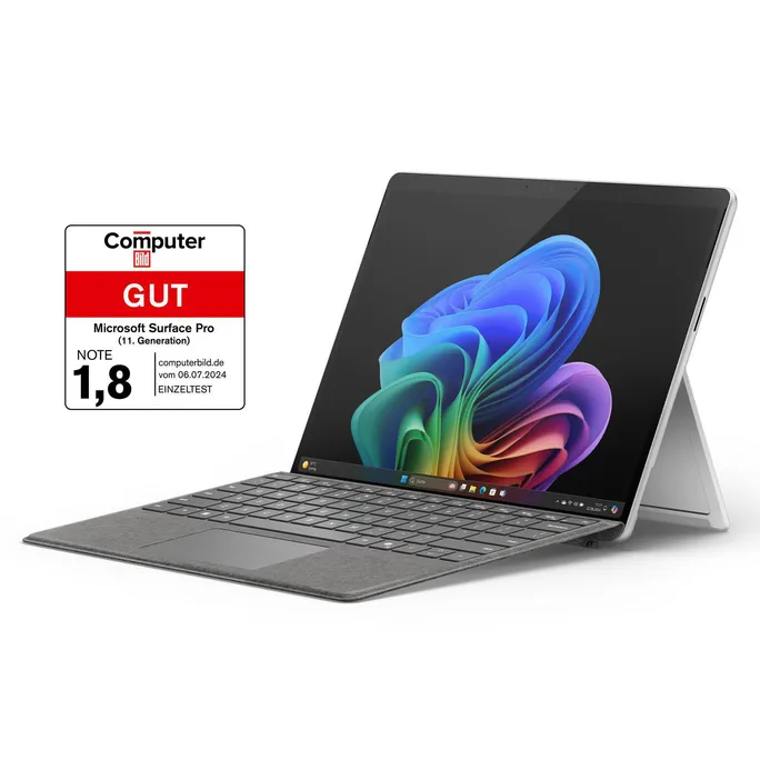 Microsoft Surface Pro (11. Edition) Copilot+ PC 13" OLED 2in1 Platin Snapdragon® X Elite 16GB/1TB SSD Win11 EP2-08379 ohne Netzteil inkl. MS Surface Pro Keyboard mit Slim Pen Sand – Bild 2