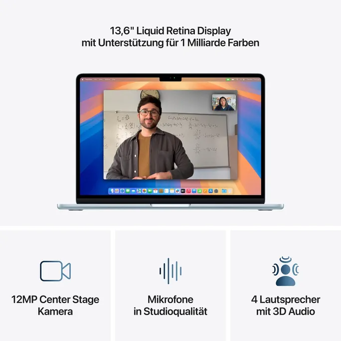 Apple MacBook Air 13,6" 2025 M4/16/256GB SSD 8C GPU Himmelblau 35W Dual BTO – Bild 5