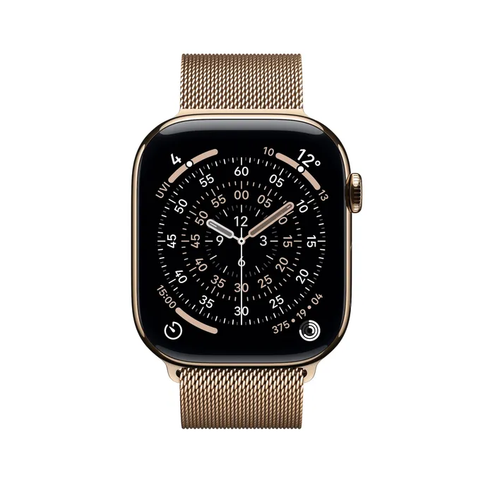 Apple Watch Series 11 GPS + Cellular 46mm Gold Titanium Gehäuse mit Gold Milanese Loop - M/L – Bild 2