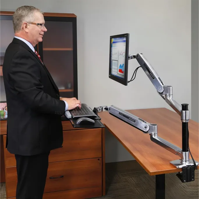 Ergotron WorkFit-LX Single Steh-Sitz Arbeitsplatz – Bild 3