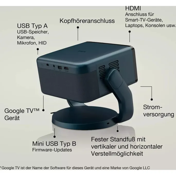 Epson EF-22N Mini-Laserprojektor 1000 Lumen FHD HDMI Blau – Bild 3