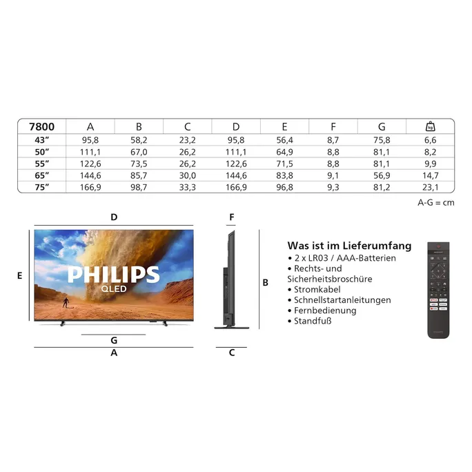 Philips 75PUS7800/12 189cm 75" QLED 4K TV – Bild 4