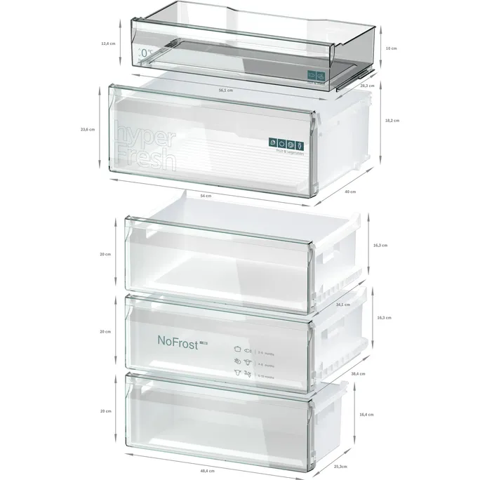 Siemens KG49NXIBF iQ300 Freistehende Kühl-Gefrier-Kombination – Bild 3