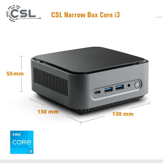 CSL Narrow Box Mini-PC Core i3-N305 16GB/1TB SSD Win11 Pro – Bild 2