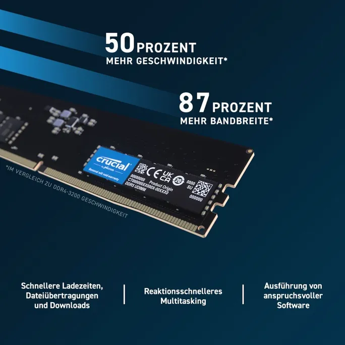 32GB (2x16GB) Crucial DDR5-4800 CL40 RAM Speicher Kit – Bild 3
