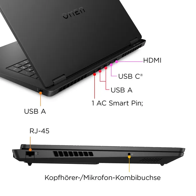 HP OMEN Gaming Laptop 17,3" QHD IPS R7-8845HS 32GB/1TB RTX 4070 240Hz Windows 11 17-db0079ng - A33TLEA#ABD – Bild 4