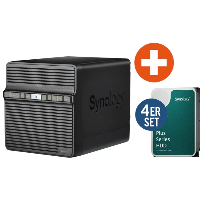 Synology DS423 NAS System 4-Bay 32 TB inkl. 4x 8 TB Synology HDD HAT3320-8T