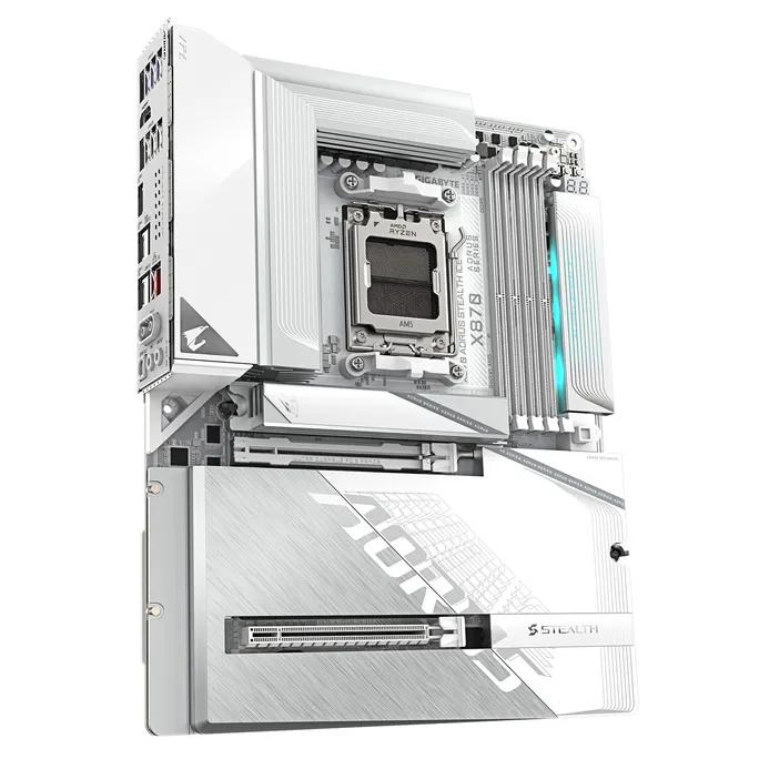 GIGABYTE X870 AORUS STEALTH ICE ATX Mainboard Sockel AM5 HDMI/USB4 – Bild 2