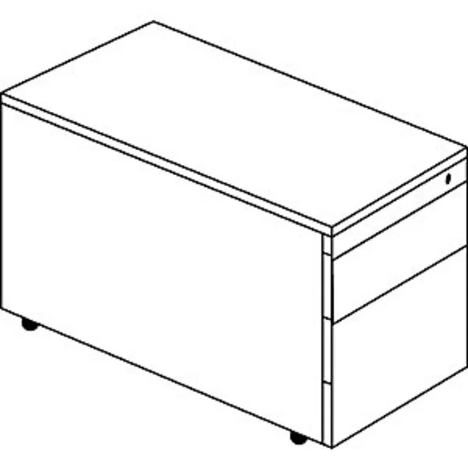 Schubladencontainer m. Rollen, 529x800, 1 Schub, 1 Hängereg., anthrazit /lichtgr – Bild 2