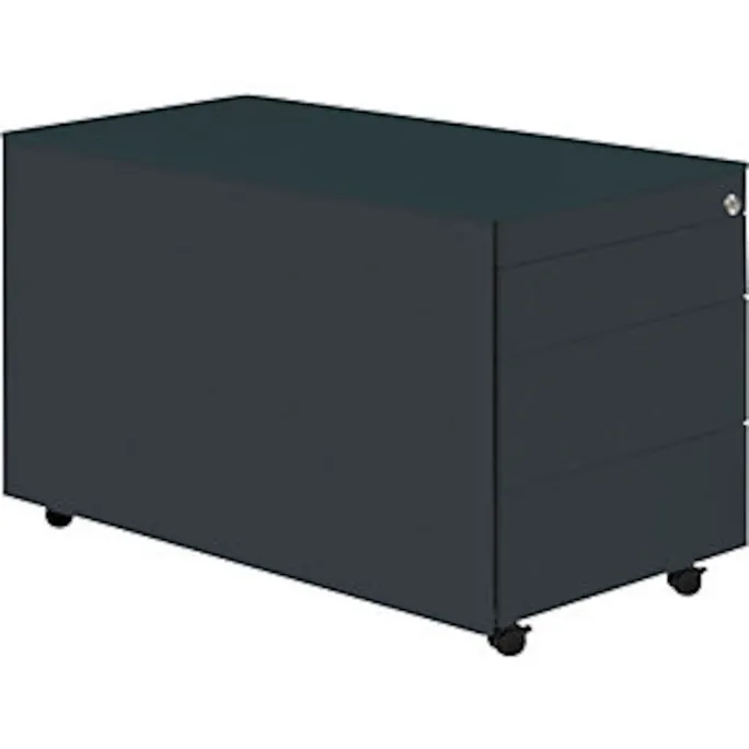 Schüberollcontainer, 520x800mm, Stahlpl., 3 Schübe, anthrazit/lichtgrau