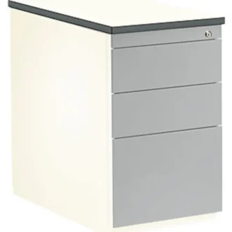 Schubladencontainer, 720x800 mm, 2 Materialschübe, 1 Hängereg., weiß/alu