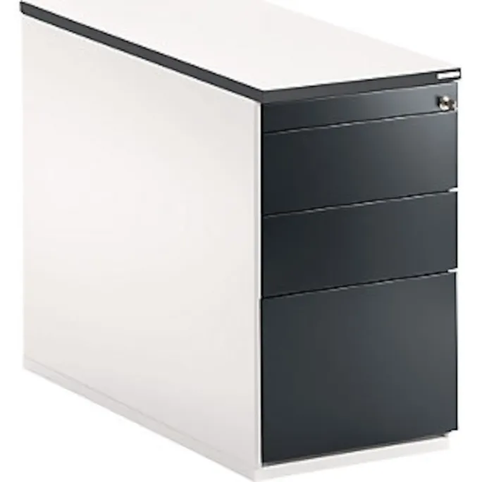 Schubladencontainer, 720x800, 2 Materials., 1 Hängereg., weiß/anthrazitgrau