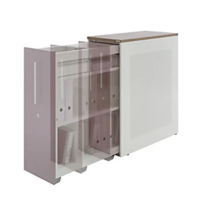 Hochauszugschrank, Thekenelement links stehend, Höhe 1025 mm, lichtgrau – Bild 2