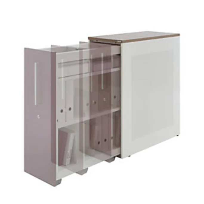 Hochauszugschrank, Thekenelement links stehend, Höhe 1250 mm, lichtgrau – Bild 2