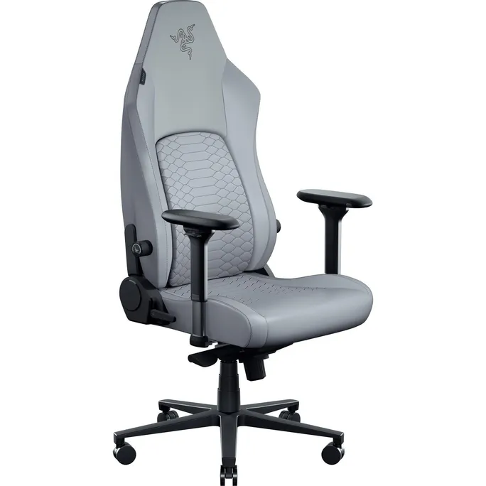 Razer ISKUR V2 NewGen Hellgrau Gaming-Stuhl mit atmungsaktivem Komfort, Razer HyperFlex™ Lordosenstütze