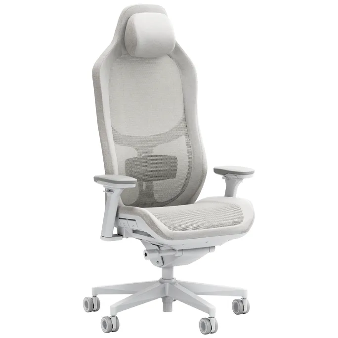 Fractal Refine Gaming Chair Mesh Light/ Hellgrau | Synchro-Tilt Mechanismus, Rückenlehne mit integrierter Lordosenstütze