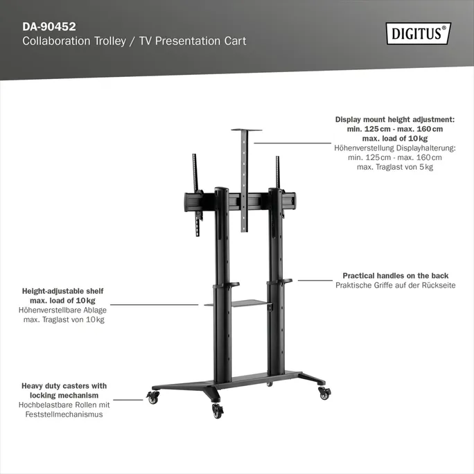 DIGITUS Collaboration Trolley / TV Präsentationswagen – Bild 5