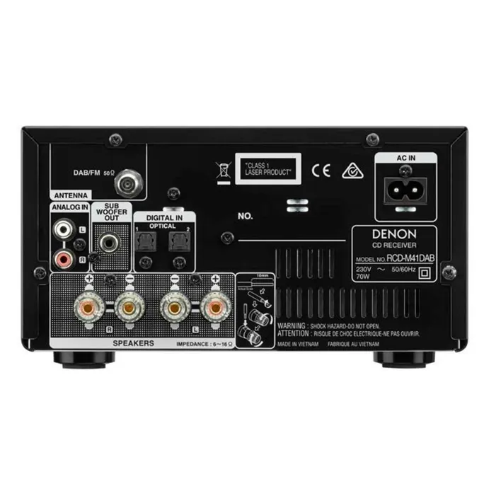 Denon D-M41DAB FM/DAB/CD Receiver, Bluetooth, inkl. Lautsprecher, Silber/Schwarz – Bild 2